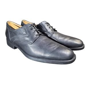 Geox Federico Mens Size 10 Black Casual Classic Leather Lace Up Oxford Shoes‎